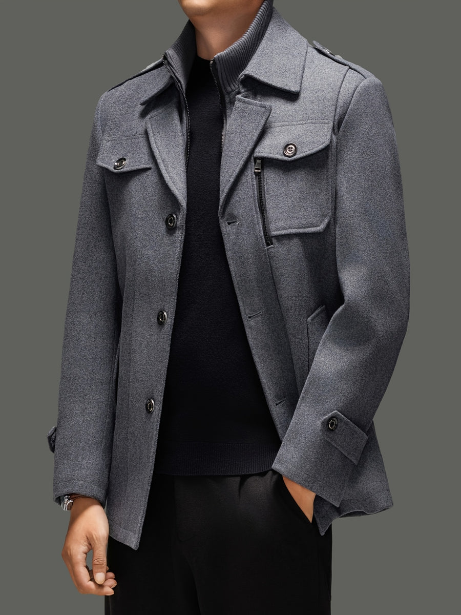 Manteau en laine, 30 % laine, à revers, orange, photo 19
