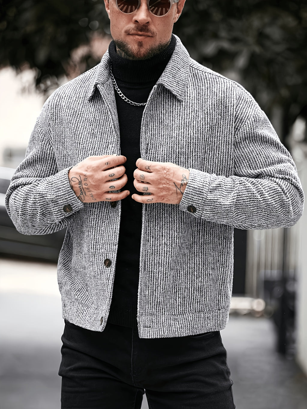 Veste pour homme, tweed, à revers