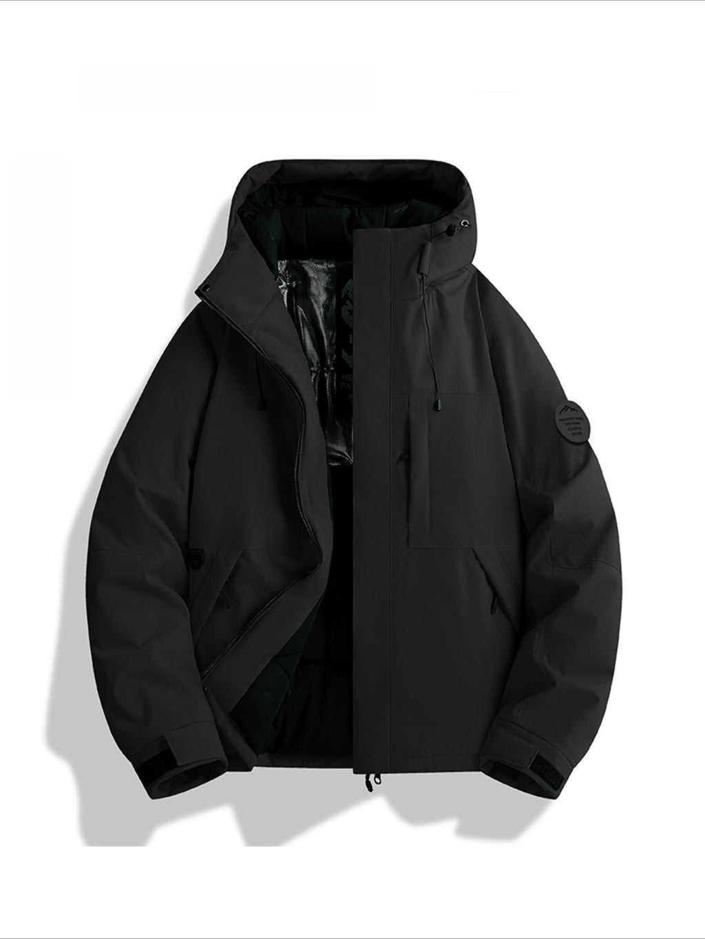 Manteau matelassé long pour homme, coupe-vent, à col montant