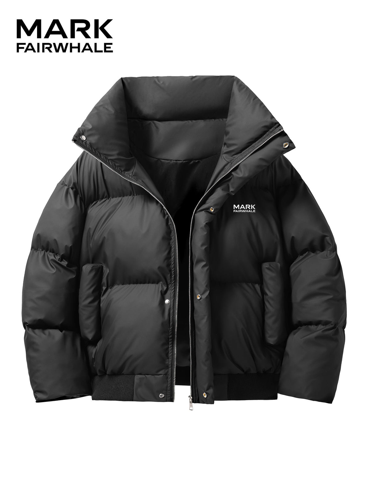 Veste matelassée pour homme, coupe-vent, à revers, noir