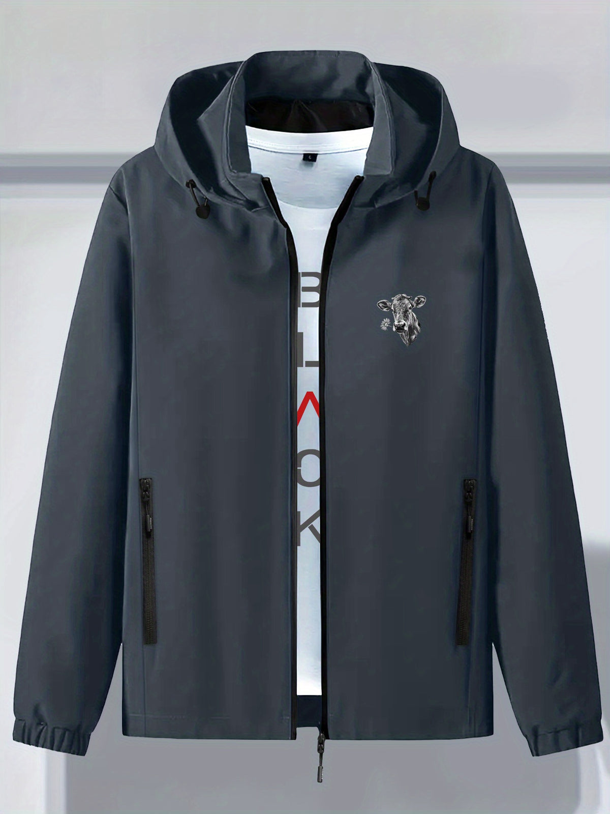 Veste pour homme, à capuche, gris profond