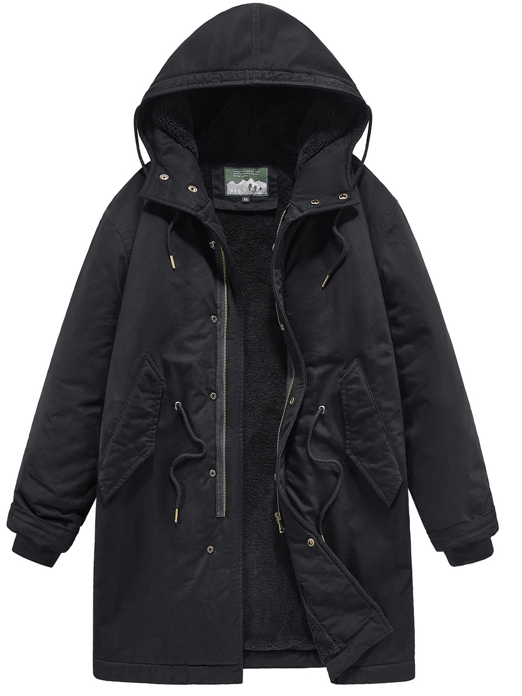 Manteau matelassé pour homme, à capuche, vert foncé