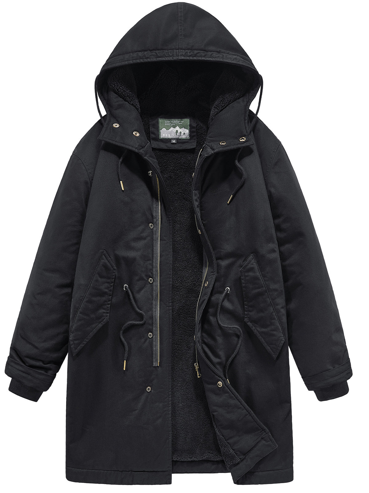 Manteau matelassé pour homme, à capuche, vert foncé
