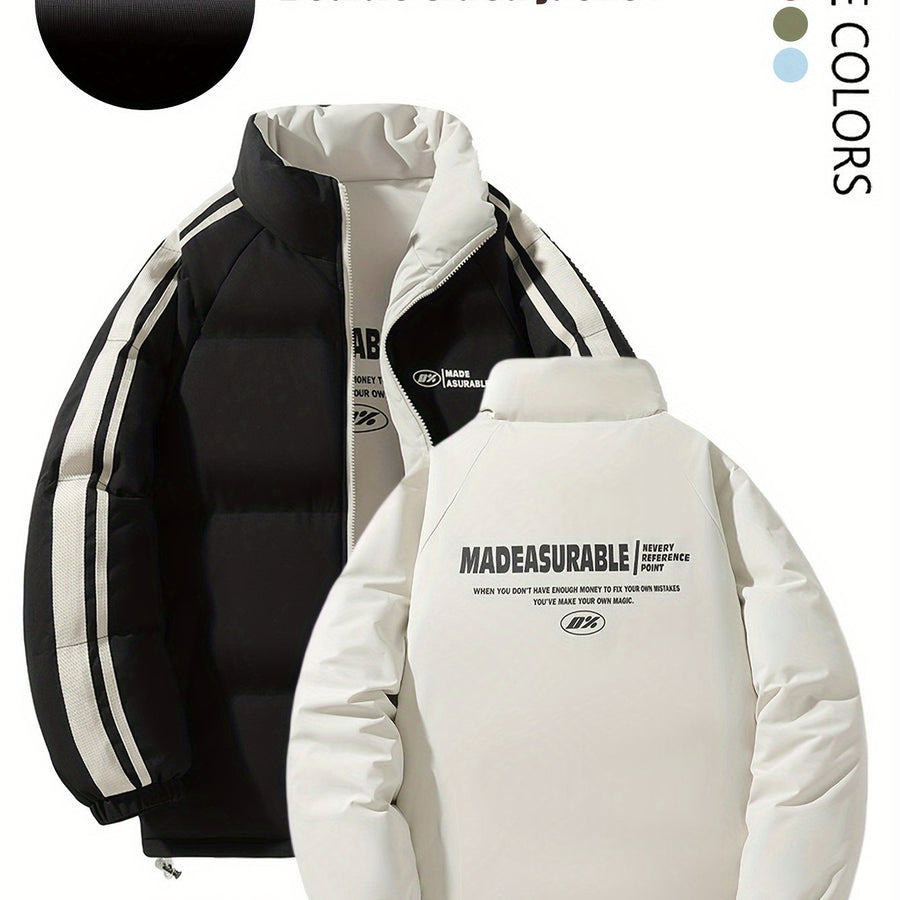 Manteau, réversible, à col montant, coloris noir