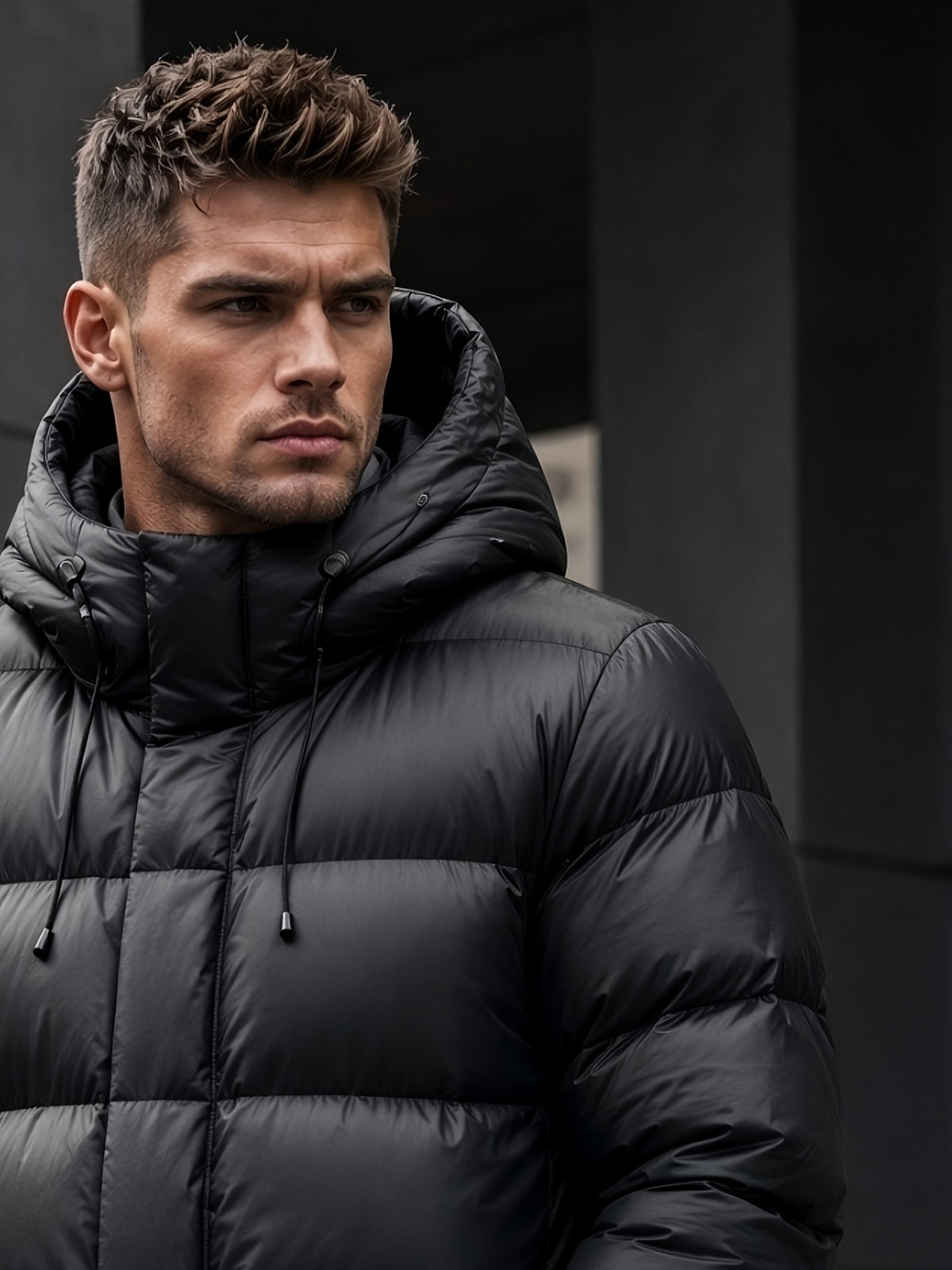 Veste matelassée pour homme, coupe-vent, à capuche, modele 3
