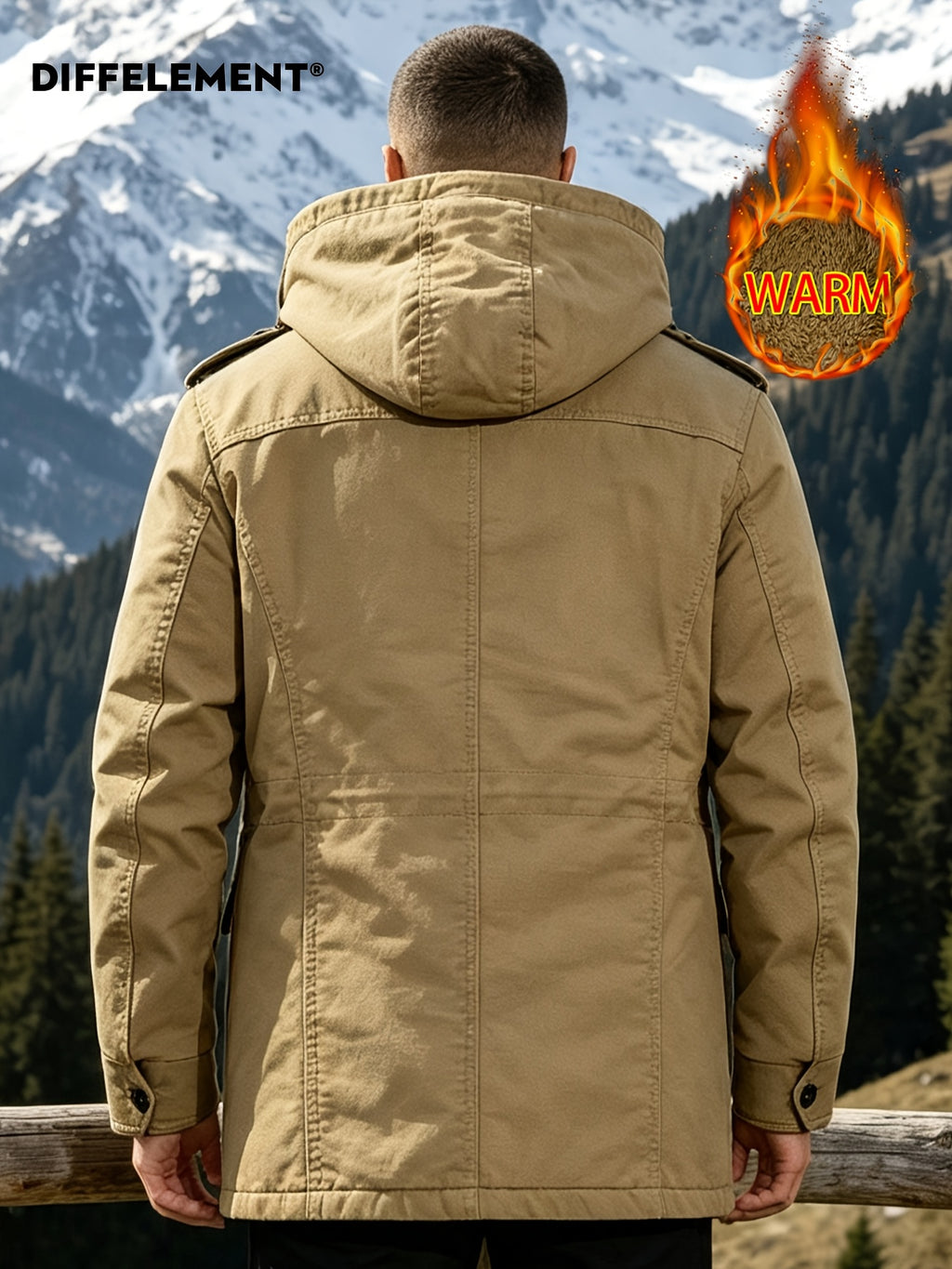 Parka pour homme, coupe-vent, à capuche