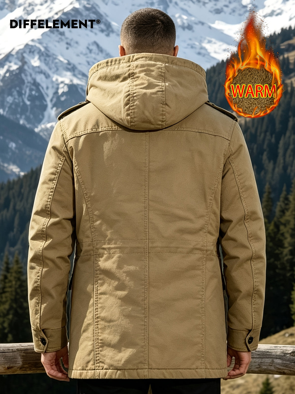 Parka pour homme, coupe-vent, à capuche