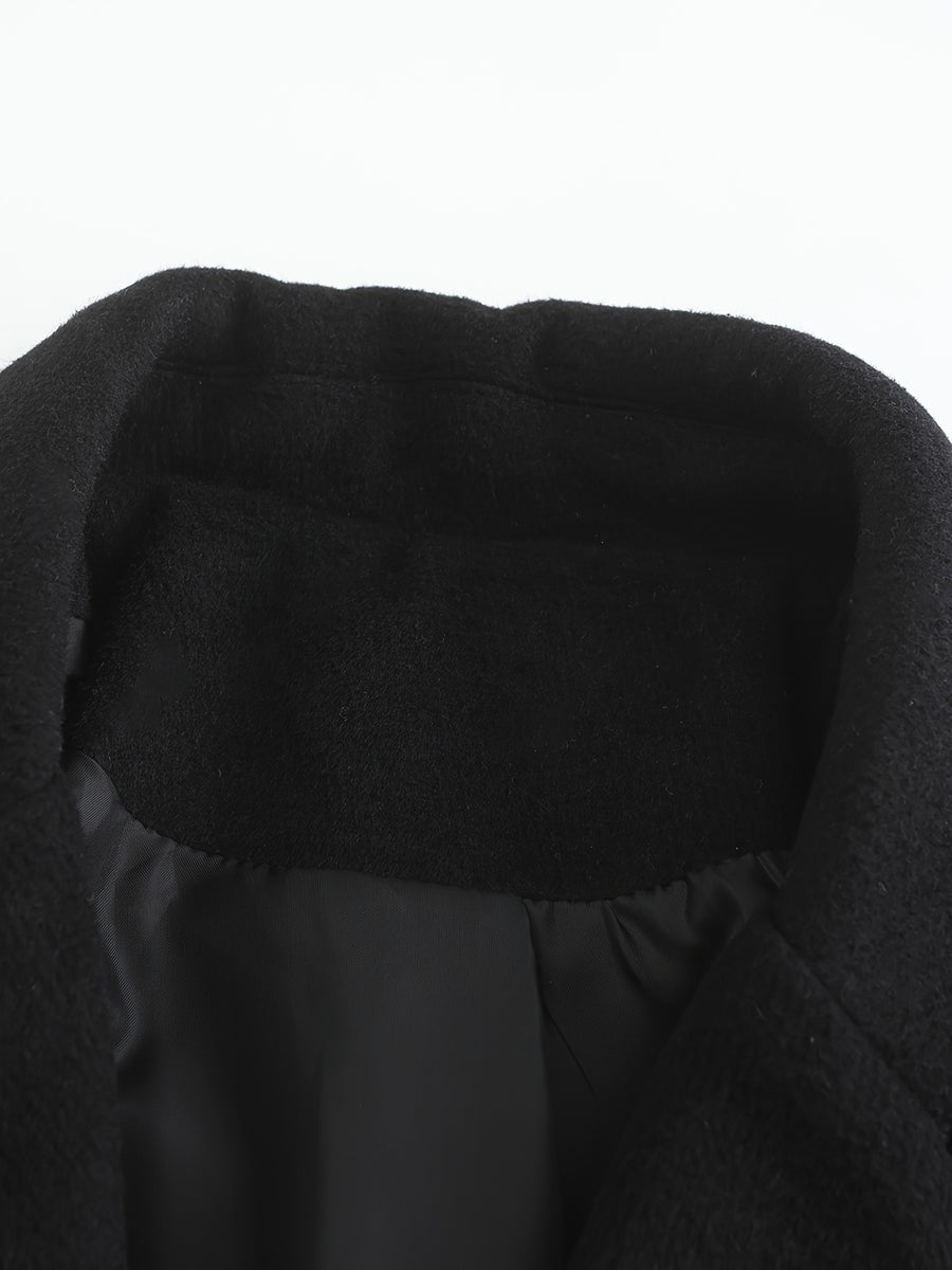Manteau en laine, 35 % laine, tweed, détail du vêtement