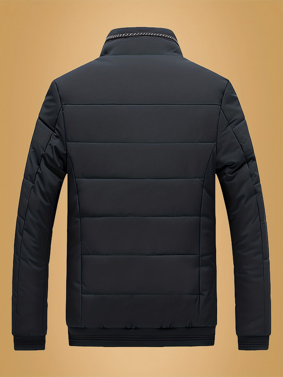 Manteau, à col montant, noir, photo 12
