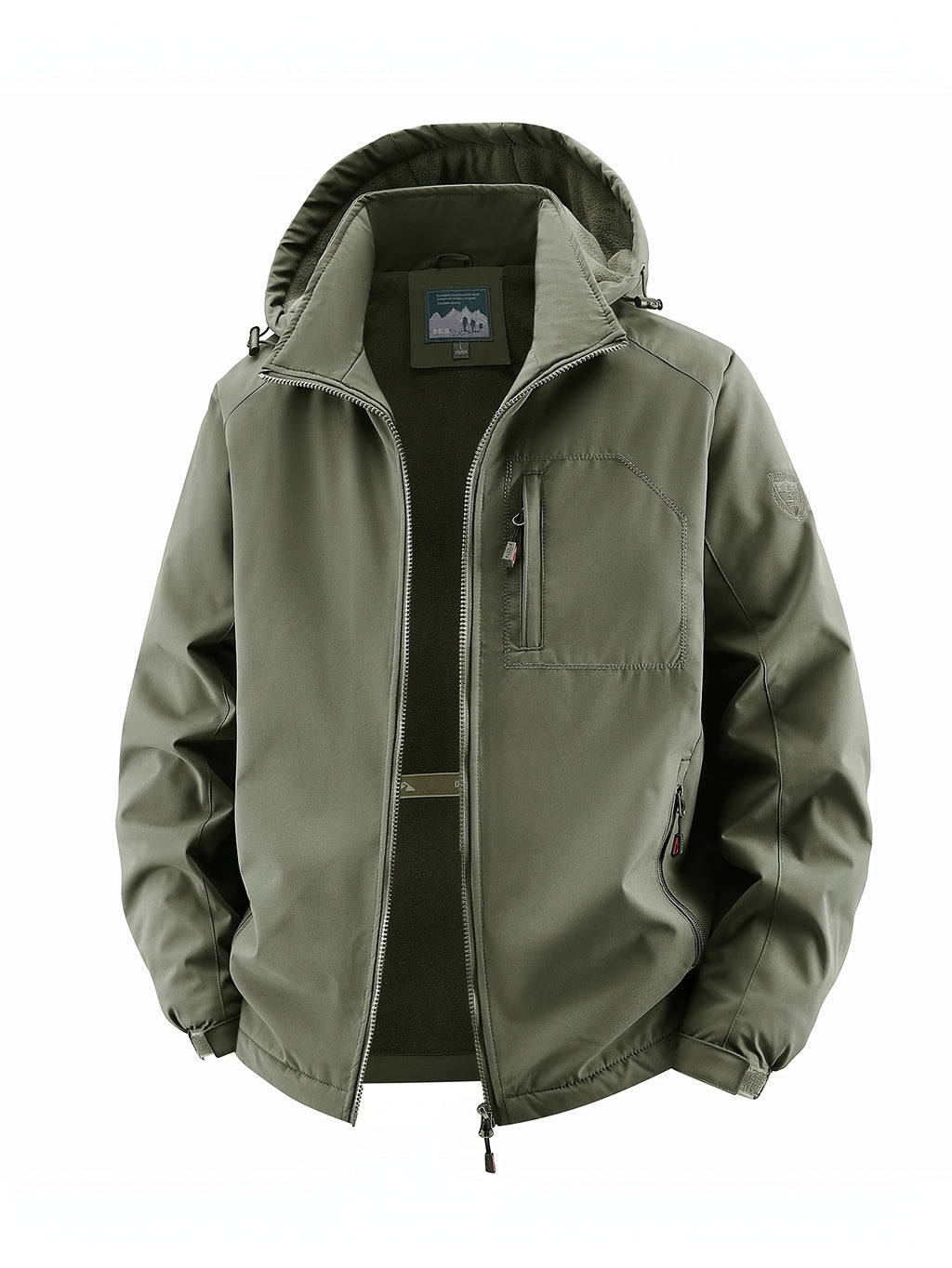 Veste pour homme, à capuche, vert militaire
