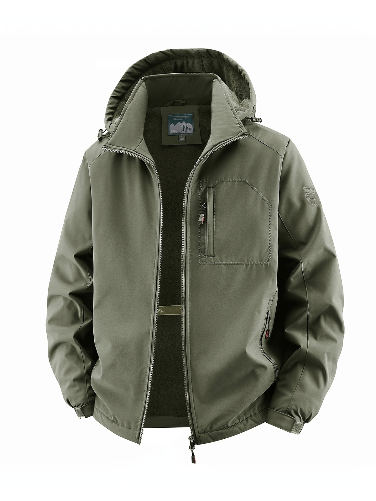 Veste pour homme, à capuche, vert militaire