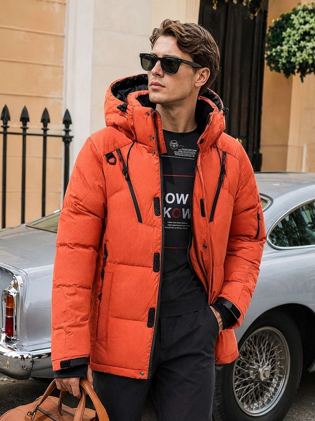 Doudoune matelassée pour homme, à capuche