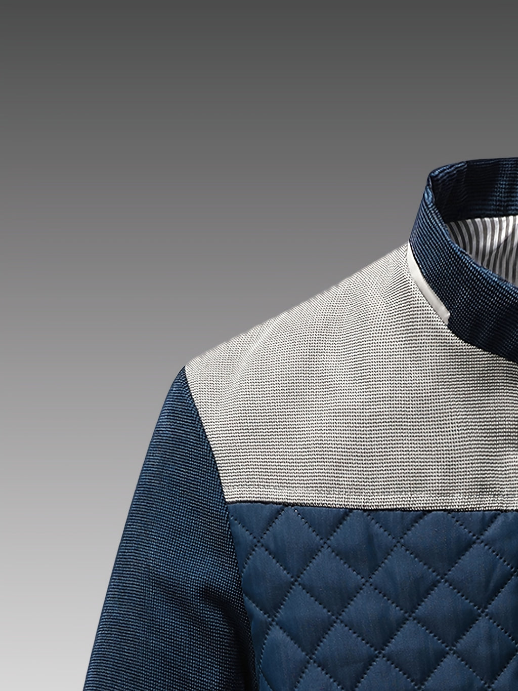 Veste matelassée pour homme, patchwork, à col montant