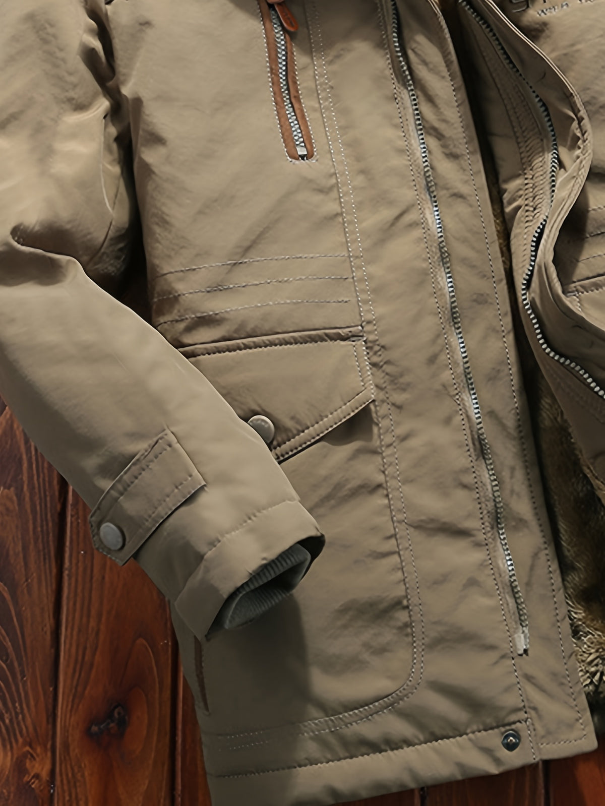 Veste pour homme, polaire, à capuche, bleu foncé