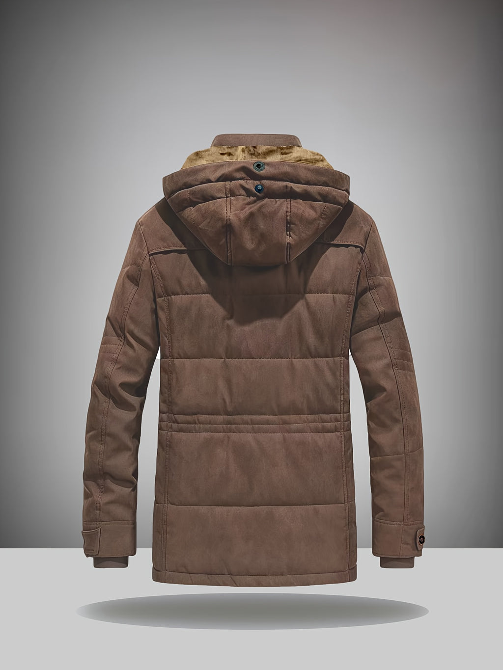 Veste pour homme, velours côtelé, à capuche, café