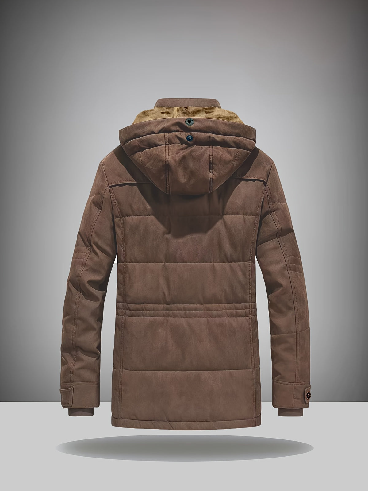 Veste pour homme, velours côtelé, à capuche, café