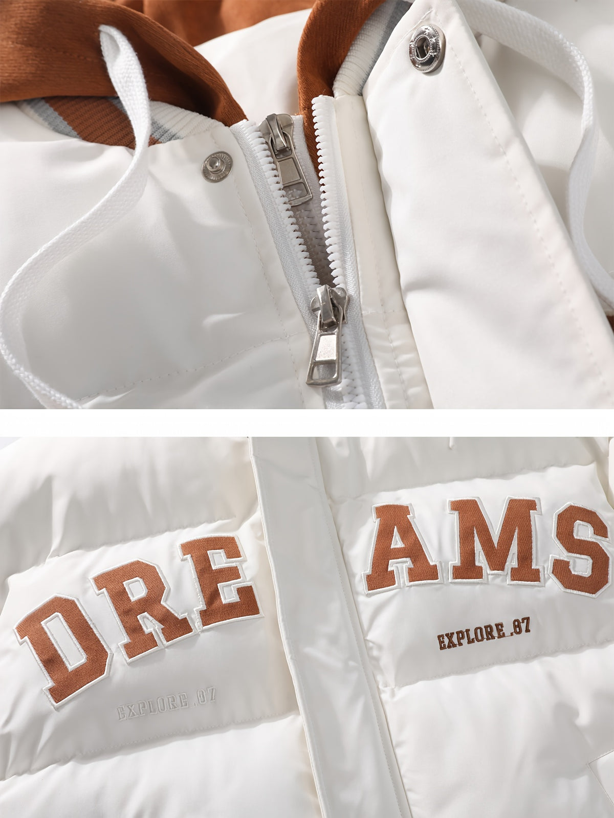 Veste long pour homme, à capuche, vêtements blancs/épais