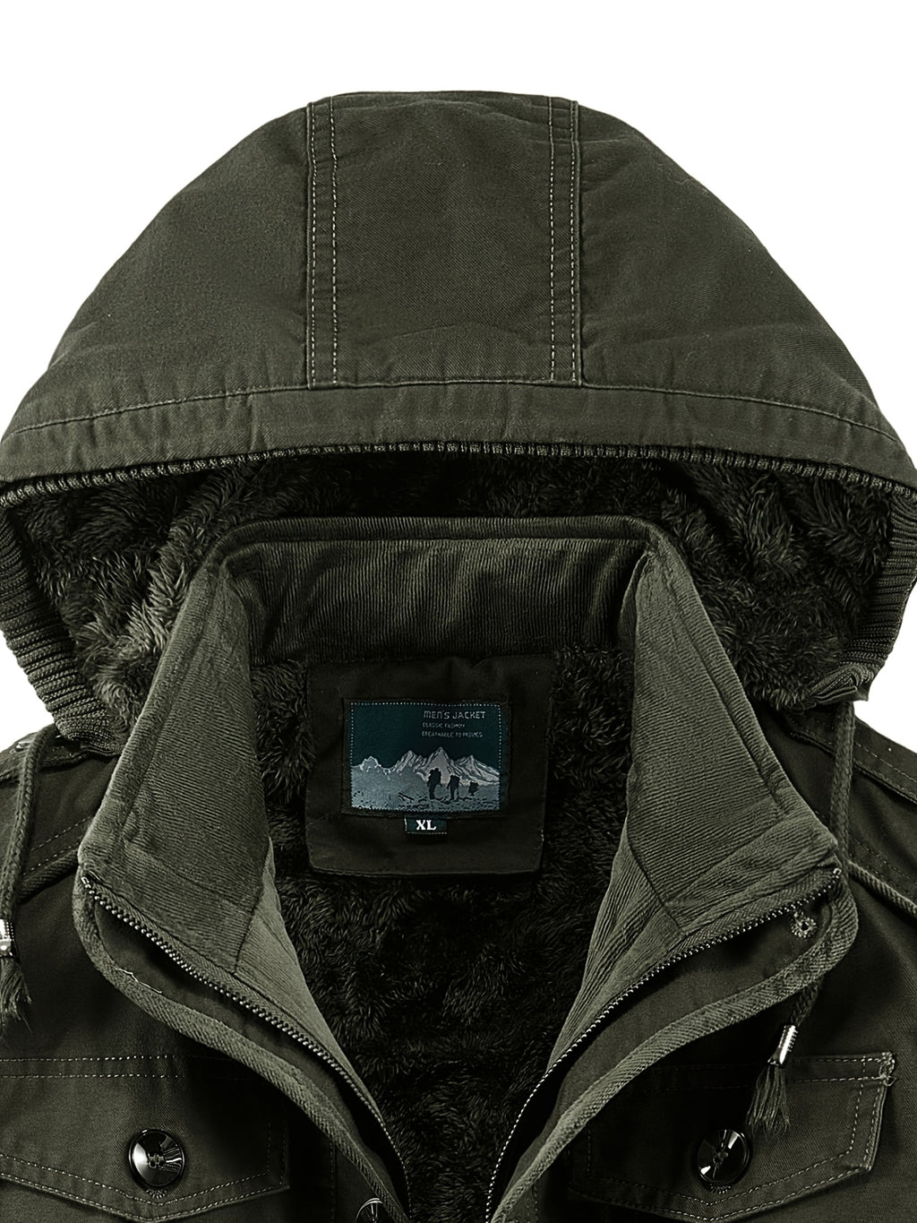 Veste pour homme, polaire, à capuche, vert océan