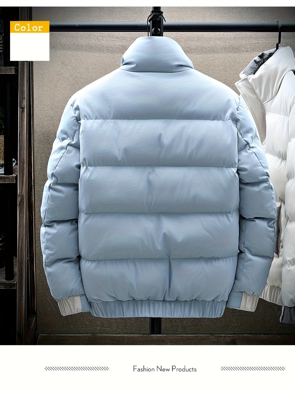 Manteau matelassé pour homme, grandes tailles, à revers