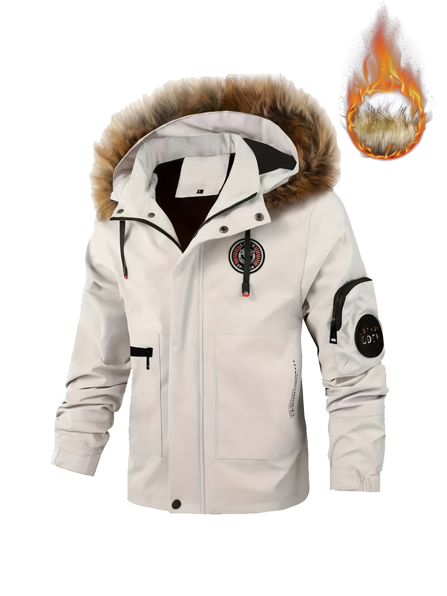 Veste, capuche amovible, abricot
