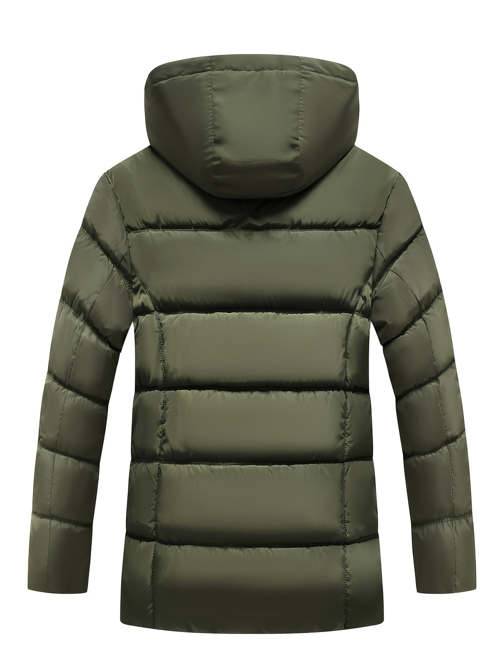 Parka matelassée pour homme, coupe-vent, à capuche, vert militaire