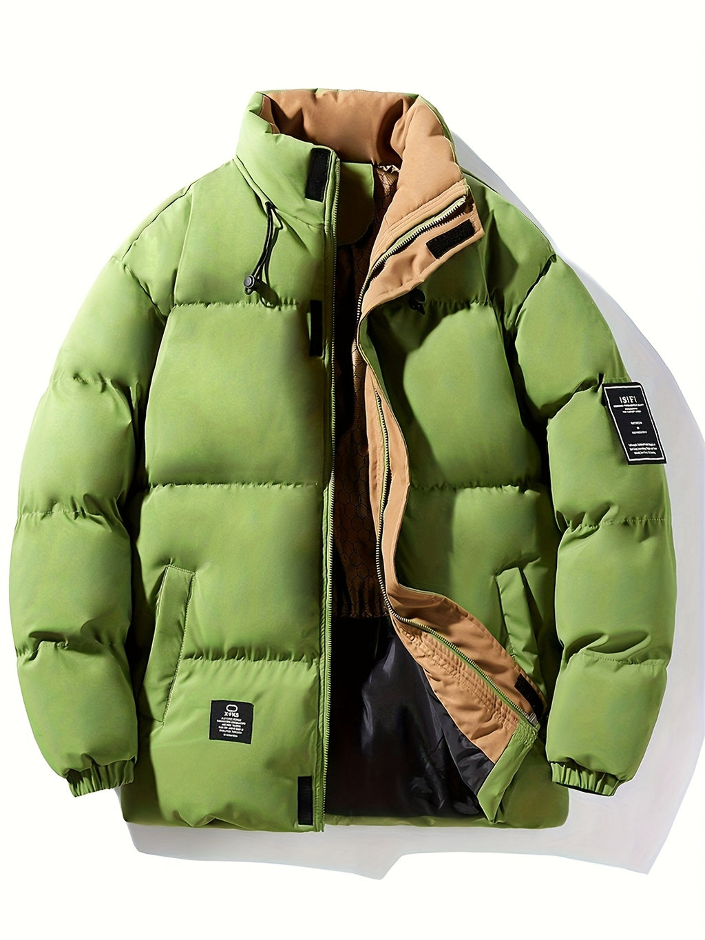 Manteau matelassé pour homme, coupe-vent, à col montant