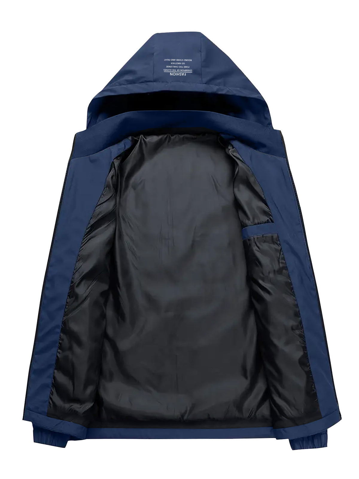 Veste pour homme, coupe-vent, à capuche, bleu étoile