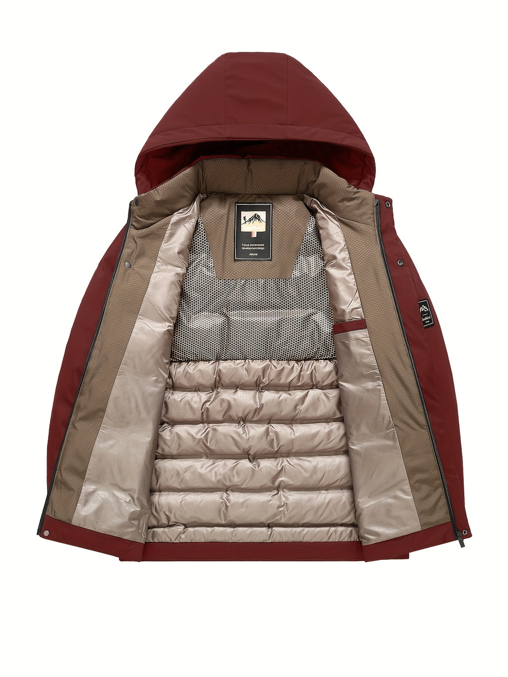 Veste pour homme, coupe-vent, à capuche, rouge