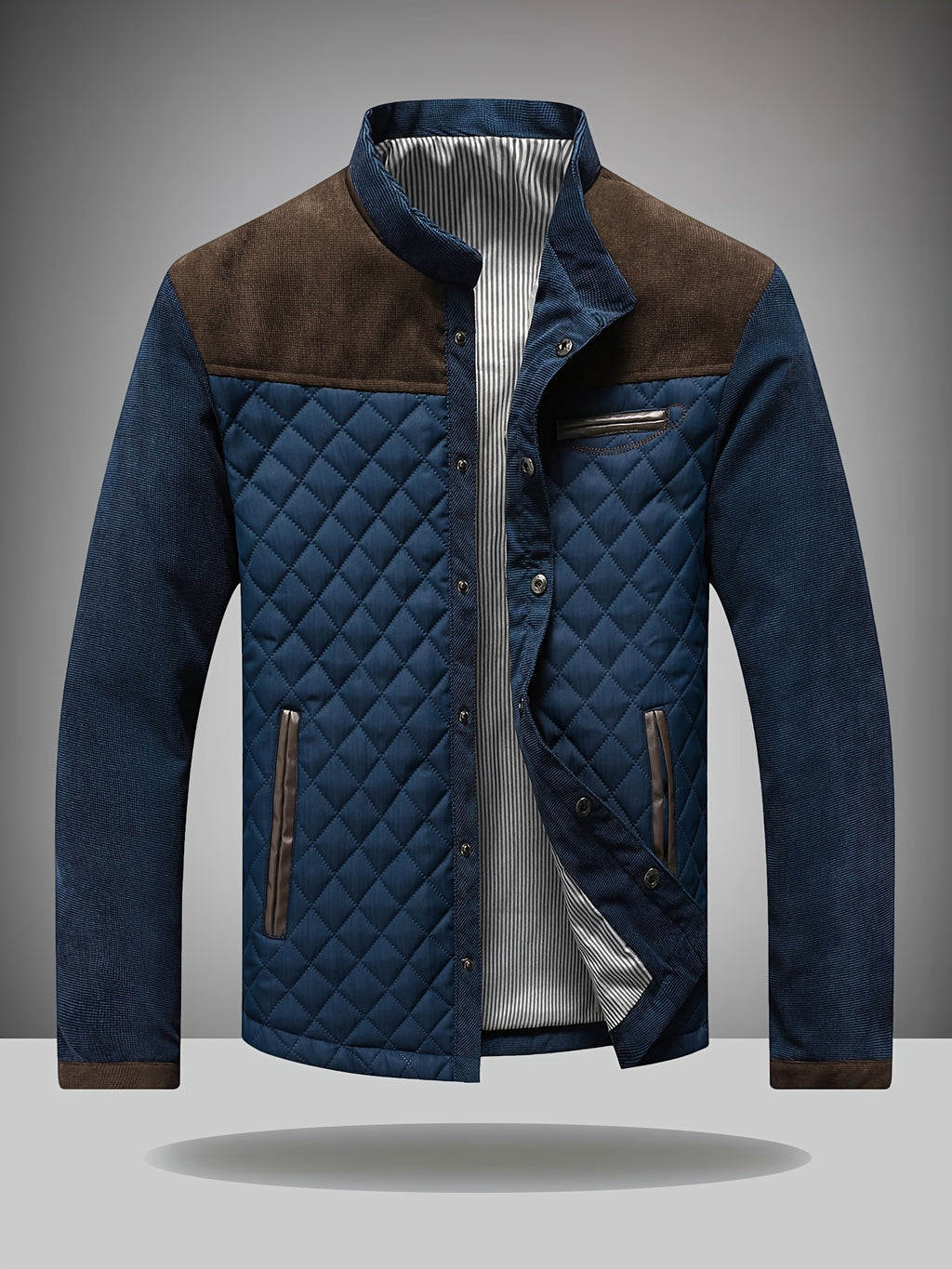 Veste, à col montant, bleu brunâtre, détail du vêtement