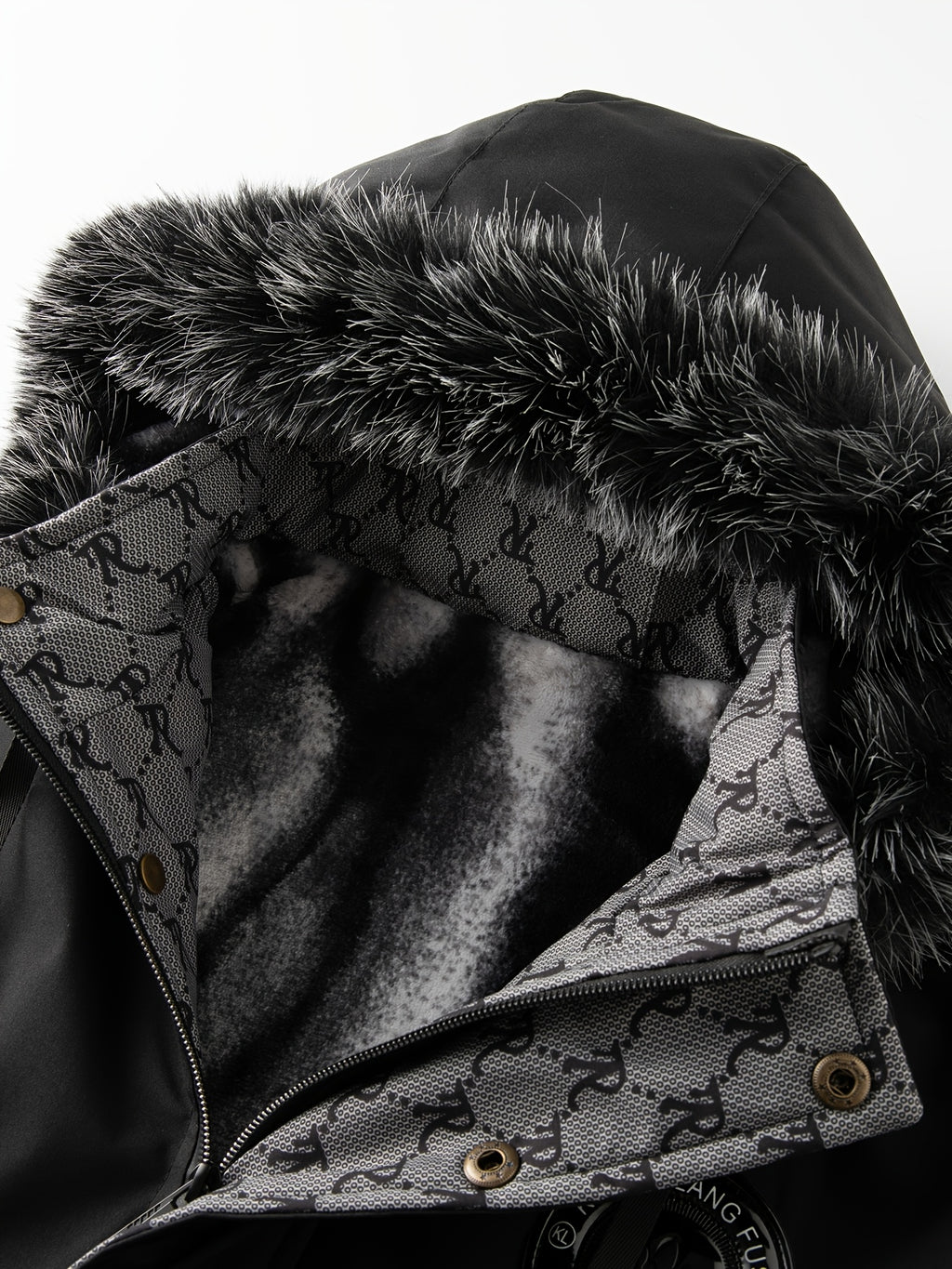 Veste en fausse fourrure long pour homme, à capuche