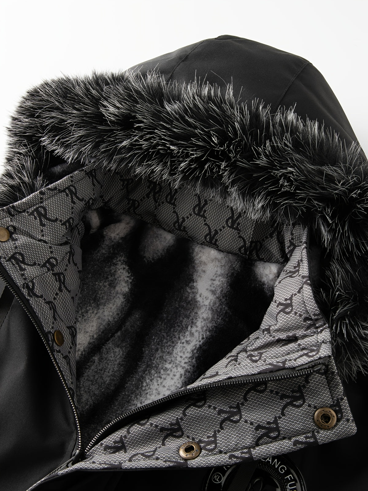 Veste en fausse fourrure long pour homme, à capuche