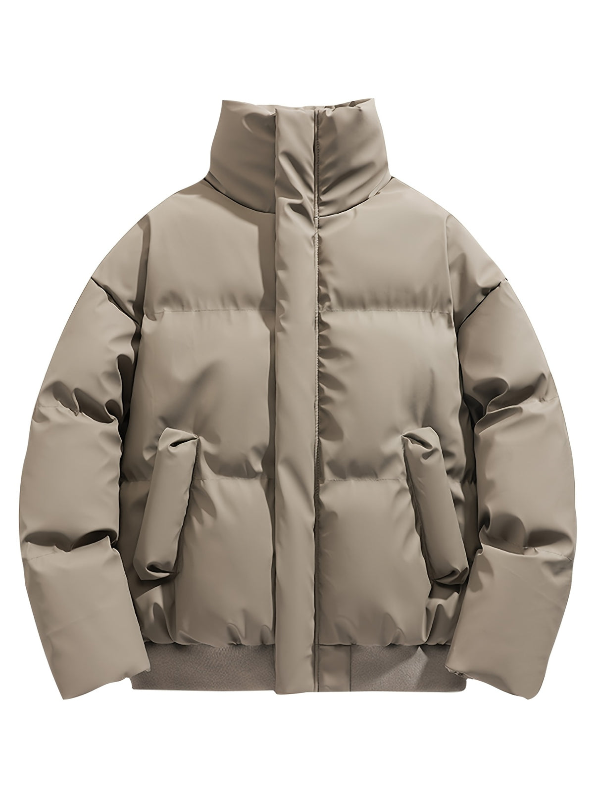 Manteau matelassé pour homme, coupe-vent, à revers, abricot