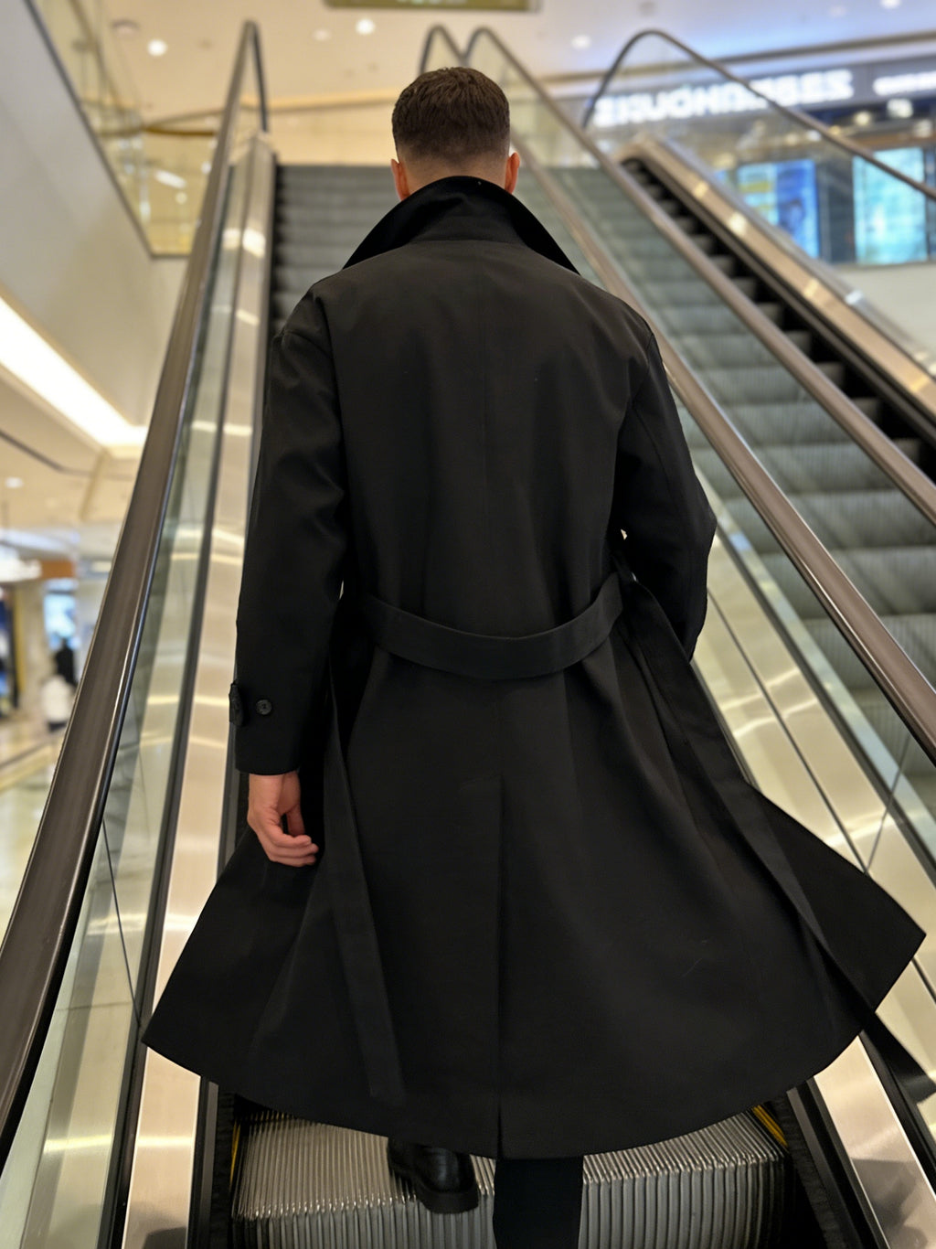 Trench mi-long pour homme, à revers, mi-long