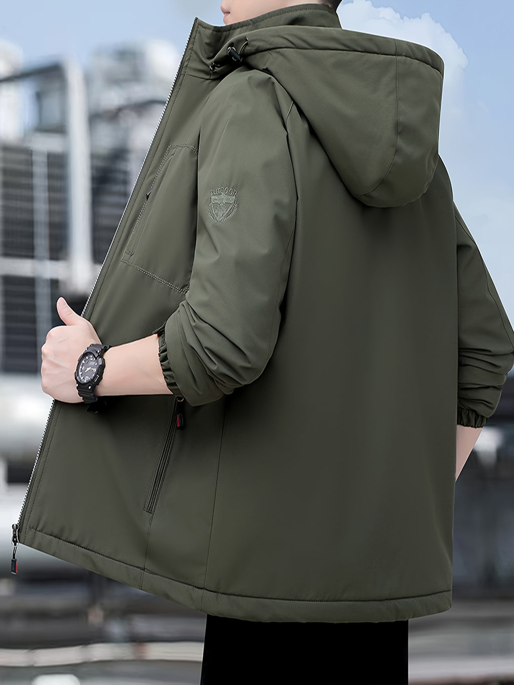 Veste matelassée pour homme, à capuche, bleu