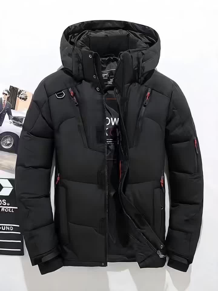 Doudoune matelassée long pour homme, à capuche