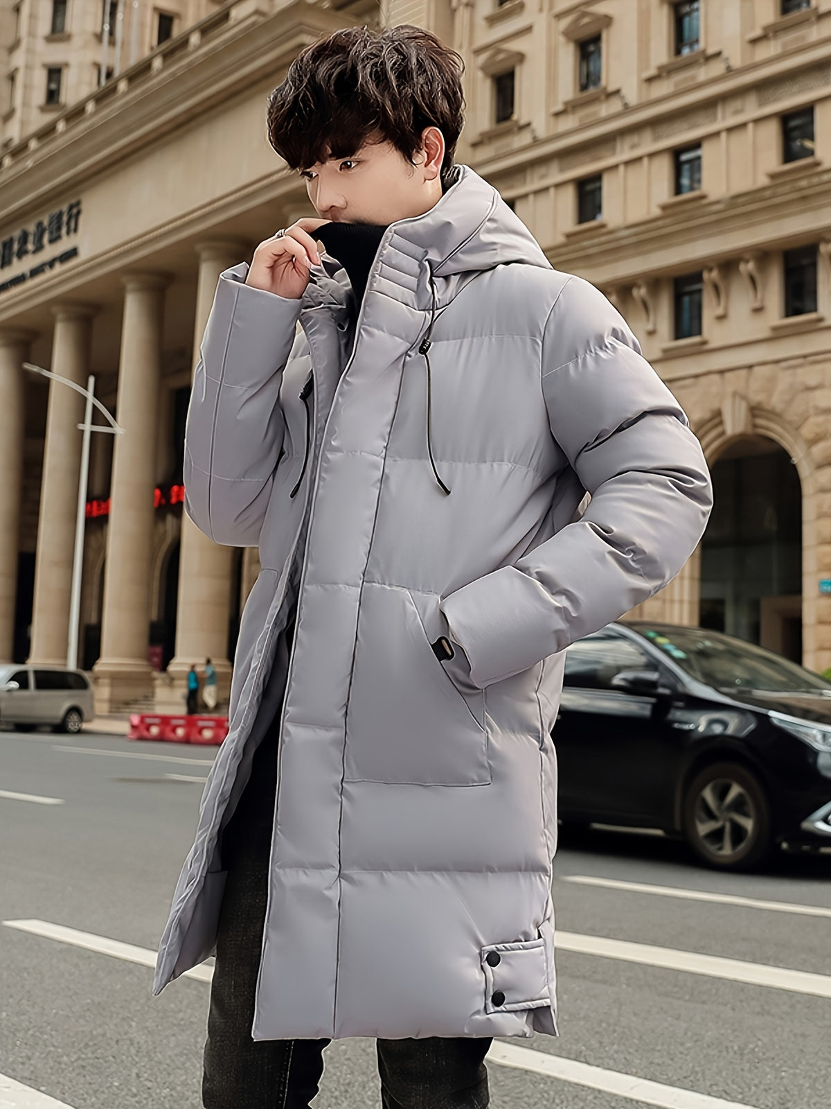 Manteau pour homme, à capuche, modele 8
