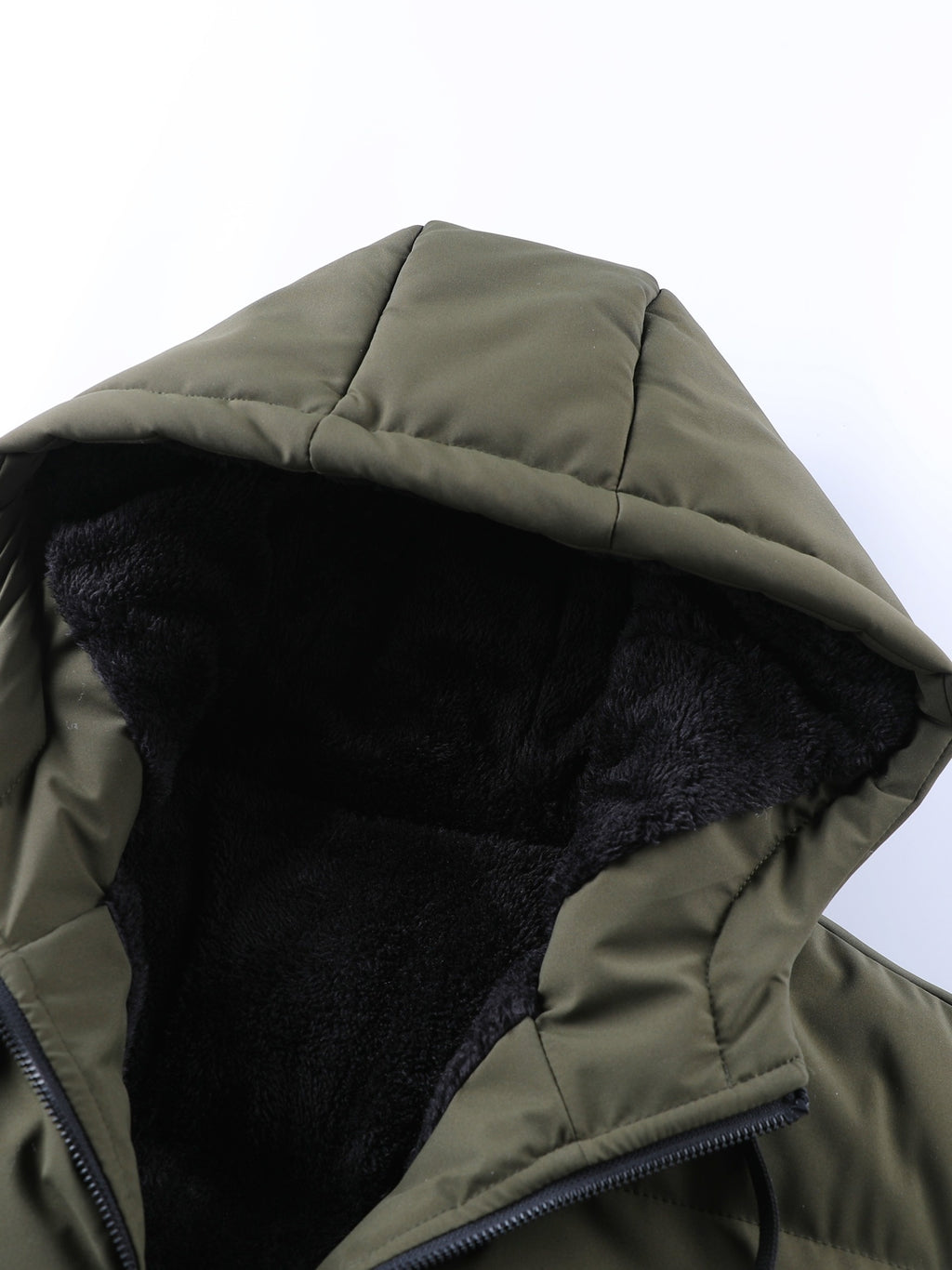 Manteau pour homme, polaire, à capuche, vert