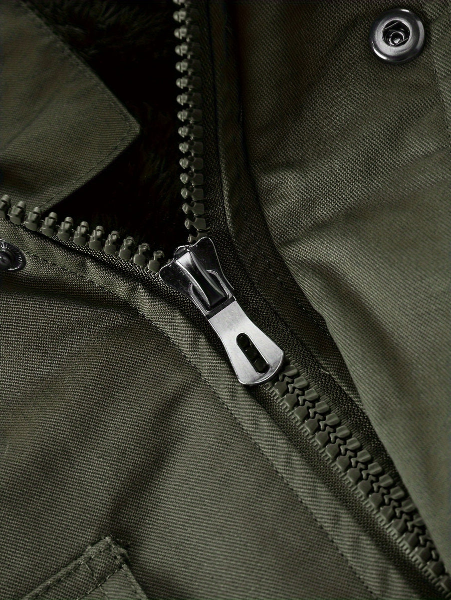 Veste, coupe-vent, à col montant, kaki, photo 21