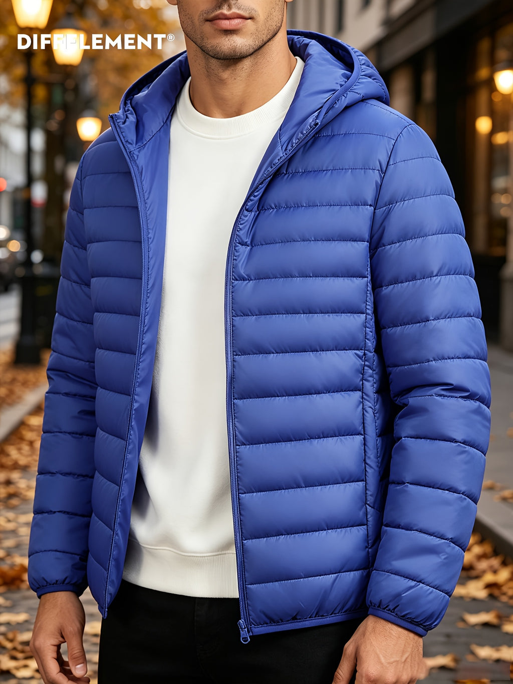 Veste pour homme, coupe-vent, à capuche, noir