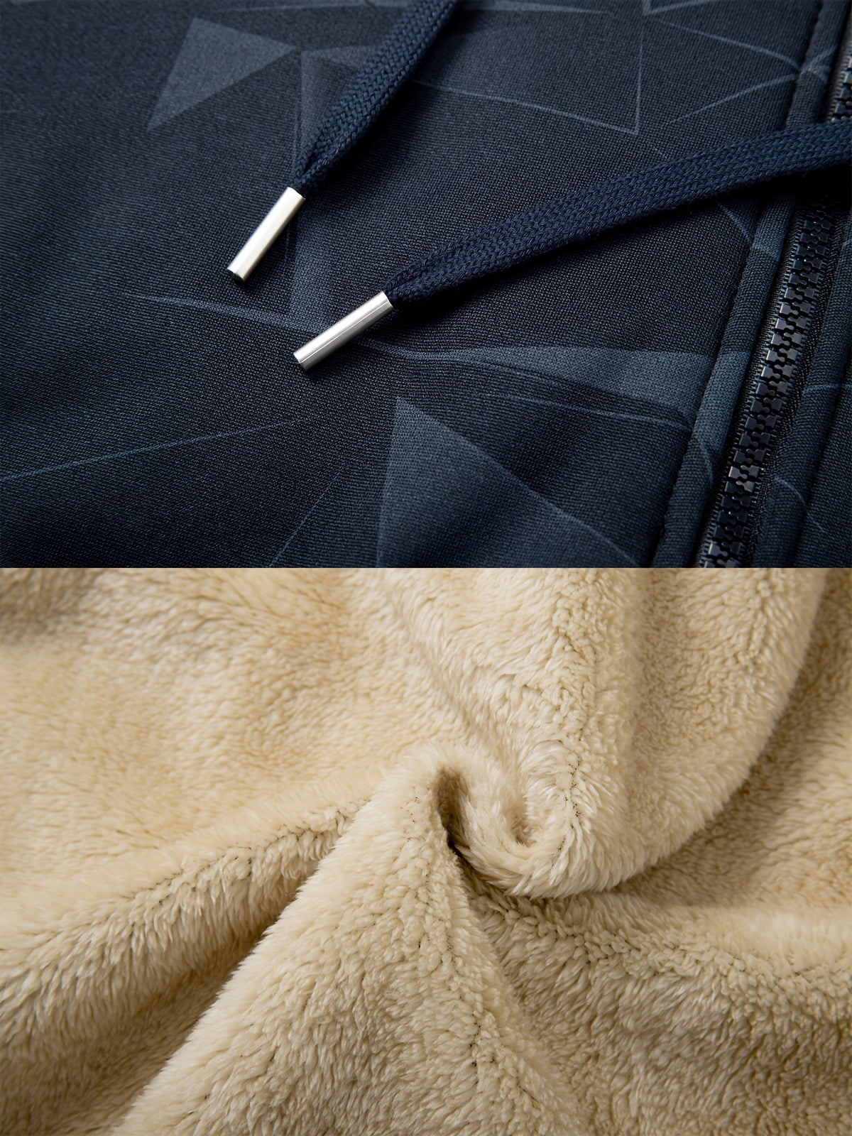 Manteau pour homme, polaire, à capuche, marron foncé