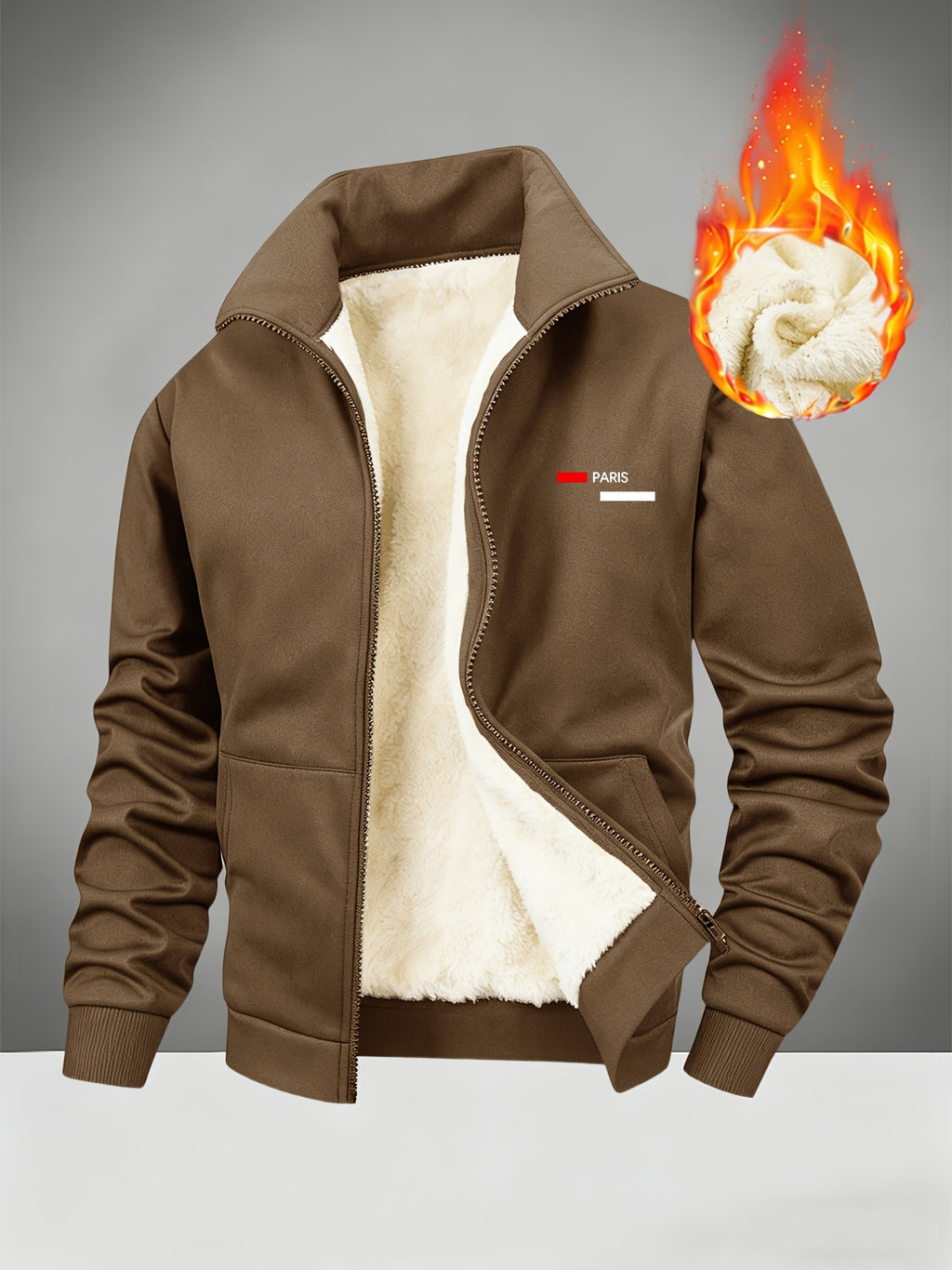 Veste pour homme, polaire, à col montant, noir
