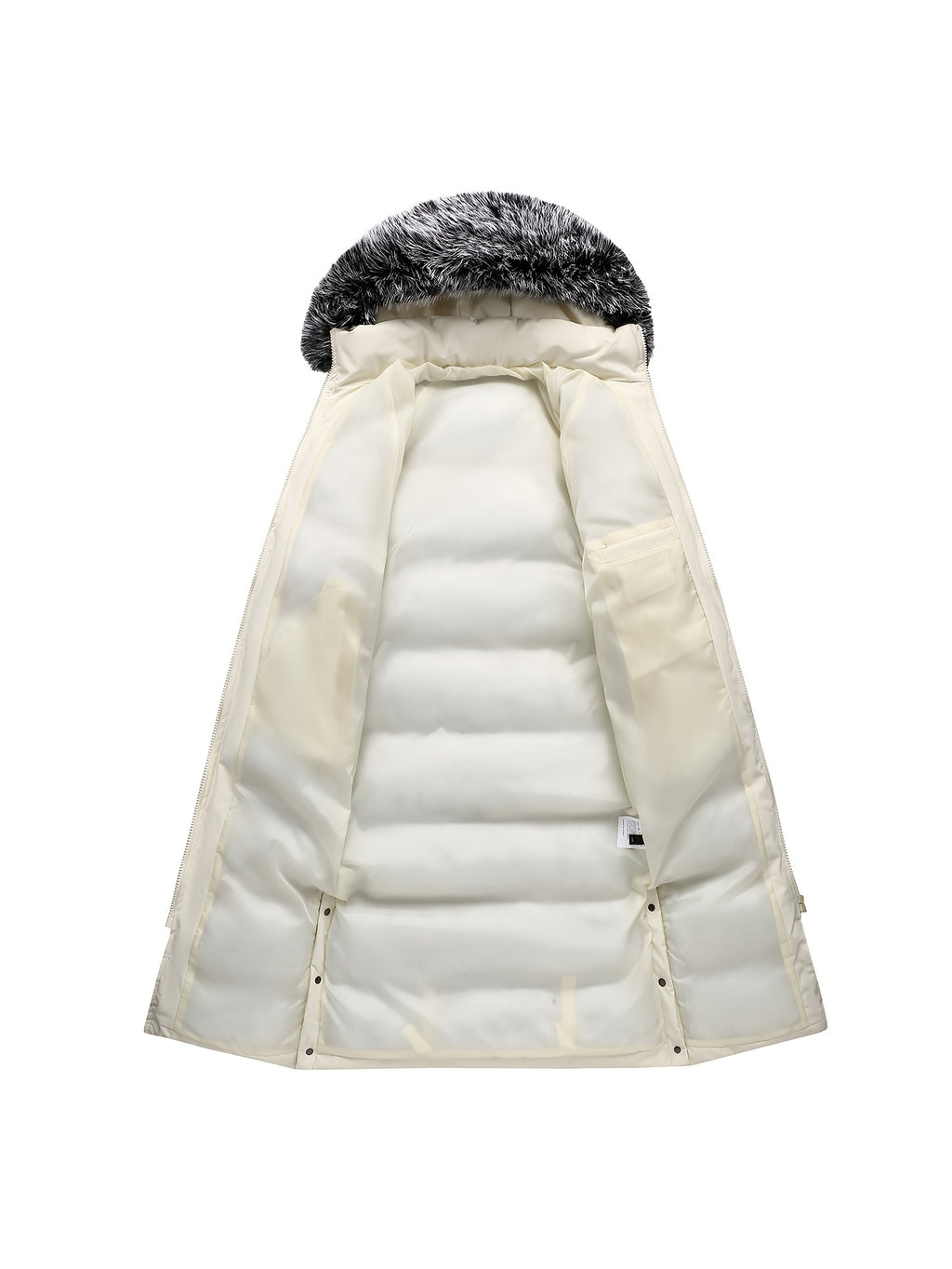 Manteau matelassé long pour homme, à capuche