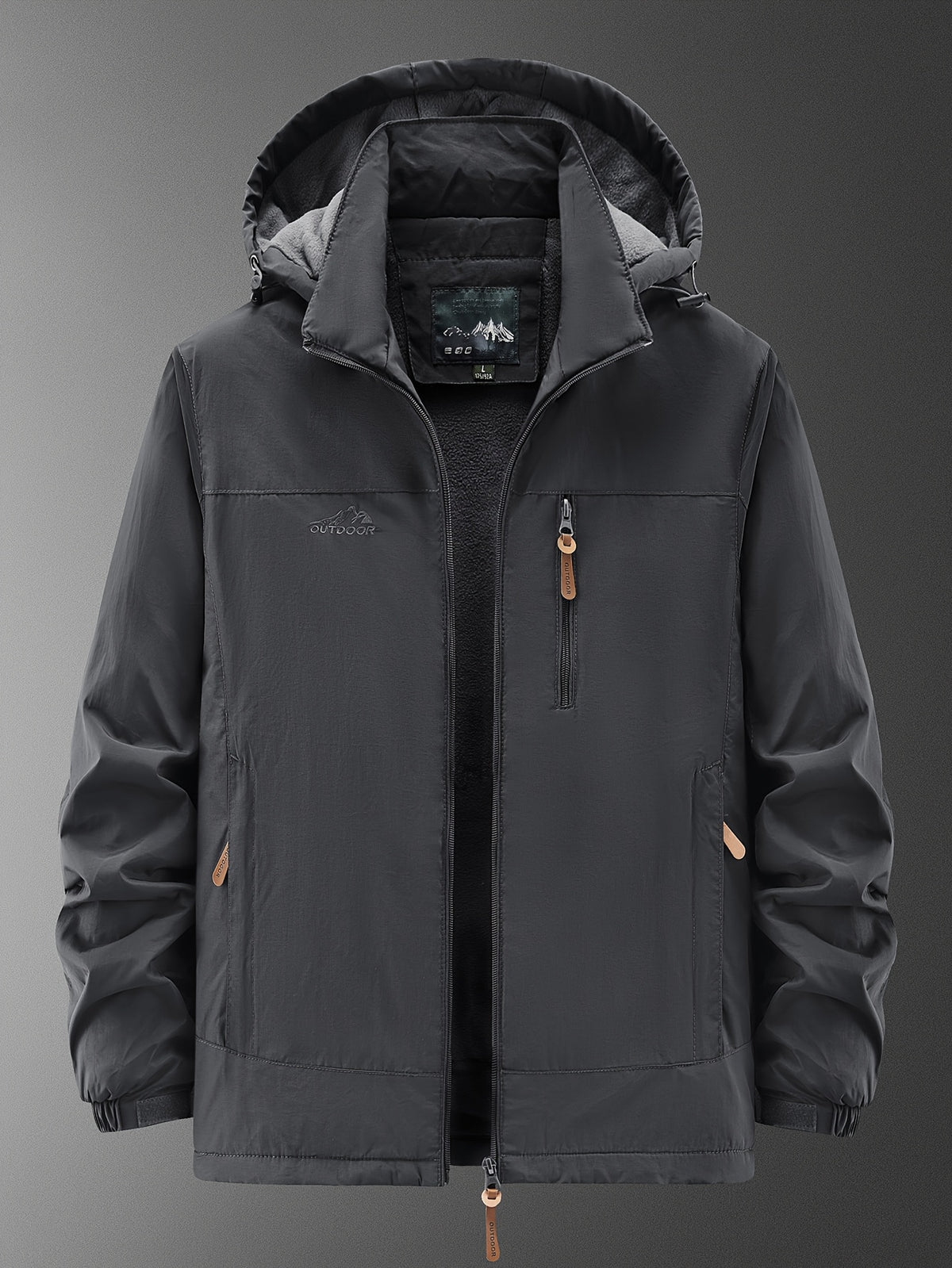 Veste pour homme, polaire, à capuche, vert olive