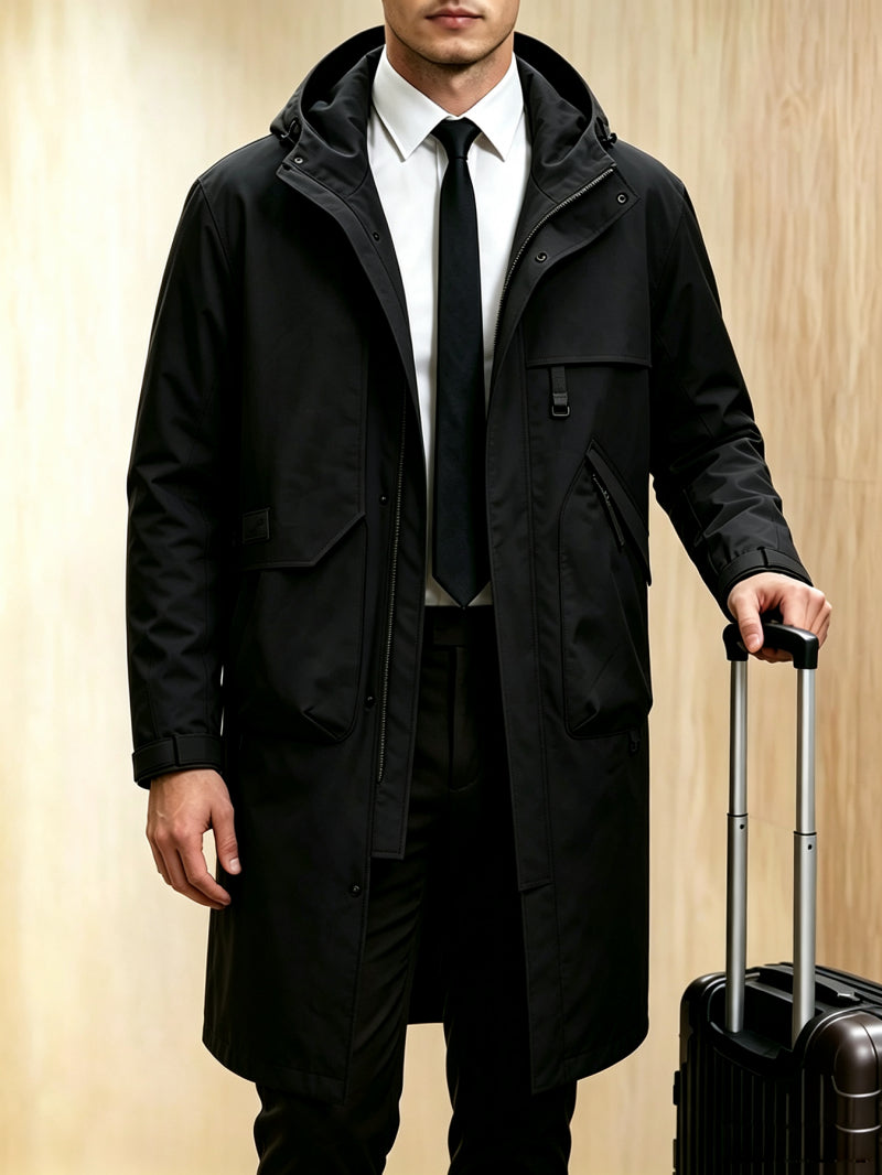 Veste pour homme, coupe-vent, à capuche, jaune