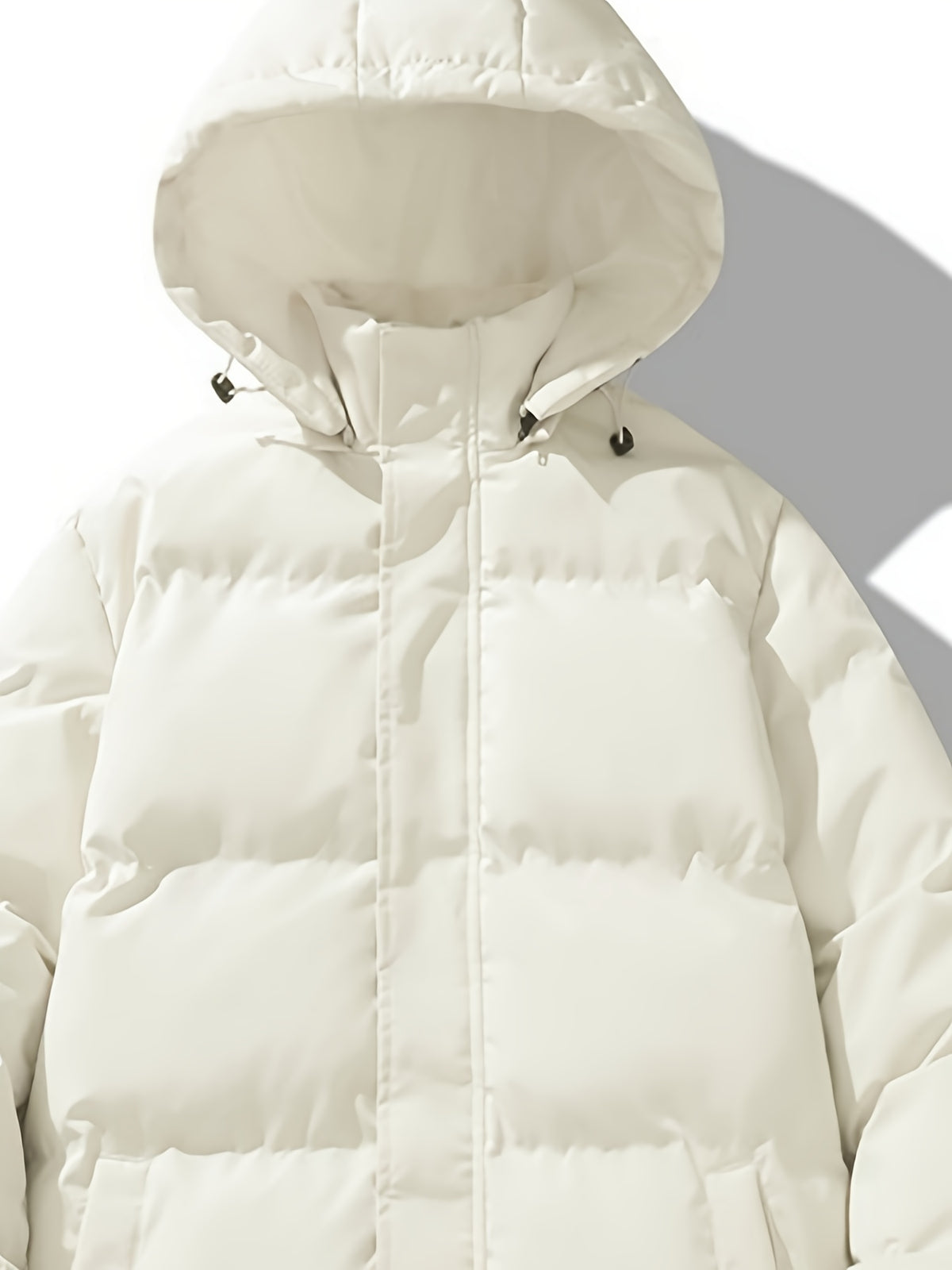 Manteau matelassé pour homme, à capuche, blanc