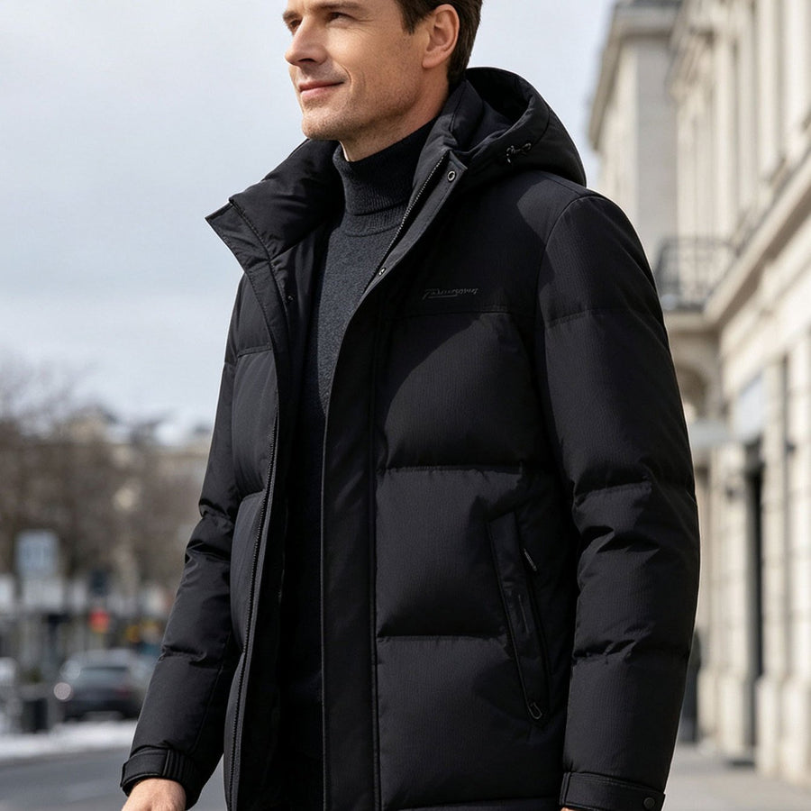 Veste matelassée, coupe-vent, à capuche, modele 2, coloris noir