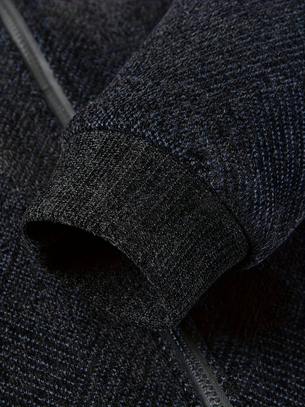Veste longue, à col montant, noir, détail du vêtement