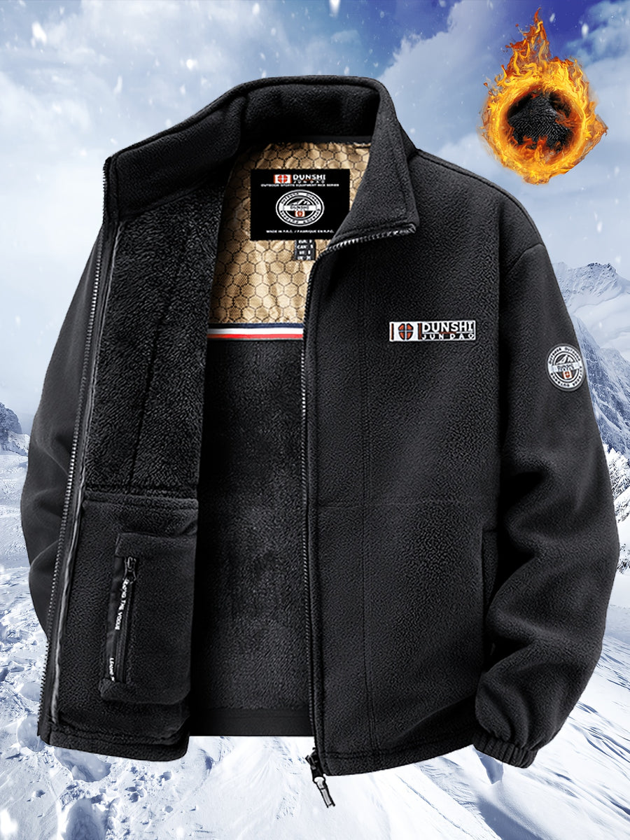 Veste, polaire, à col montant, rouge, détail du vêtement