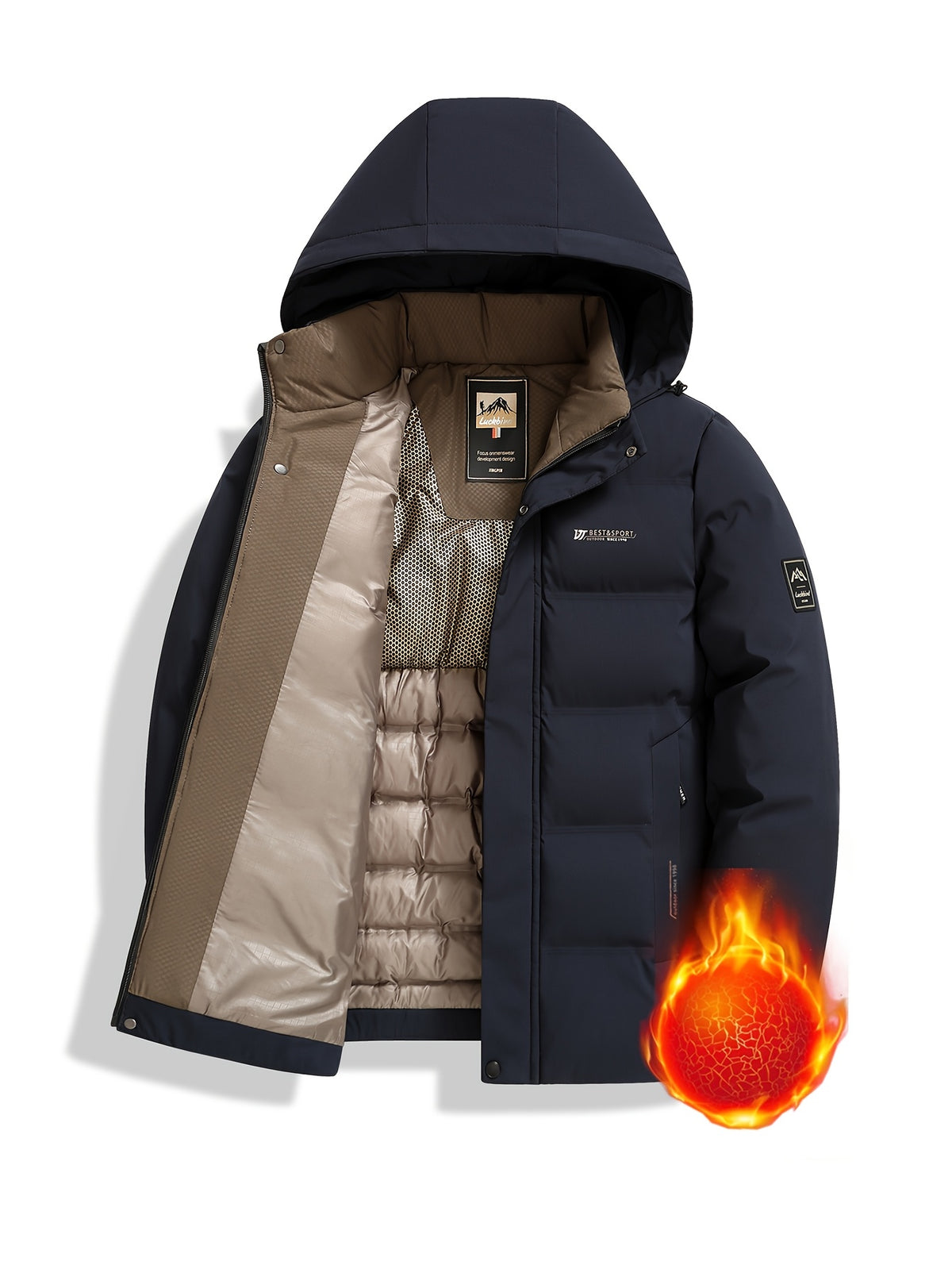 Veste pour homme, coupe-vent, à capuche, rouge