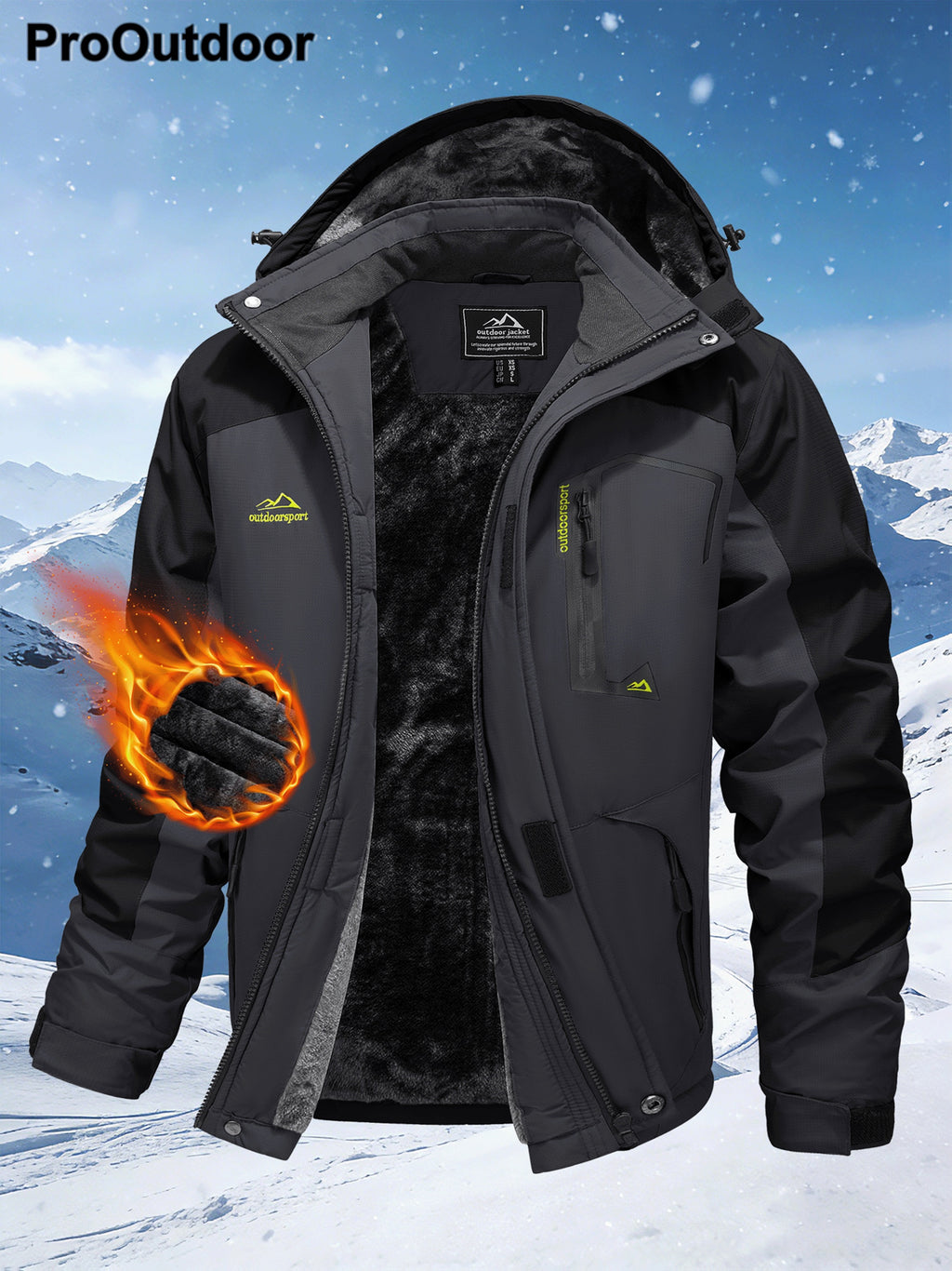 Veste long pour homme, à capuche, blanc